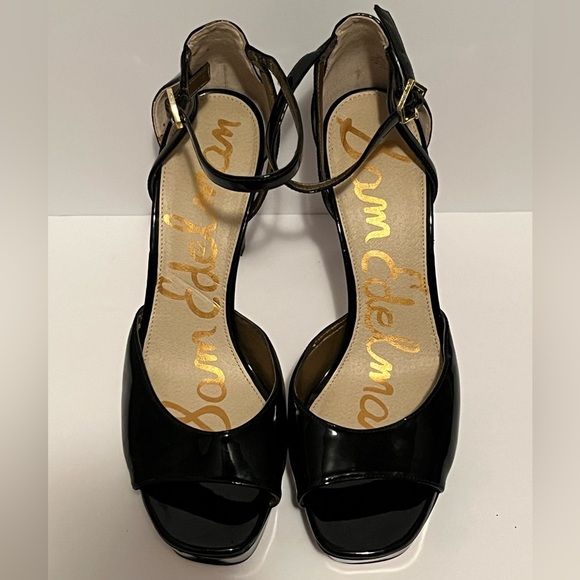 Sam Edelman Women's Kayden Heels Black Faux Patent Leather - Picture 9 of 15